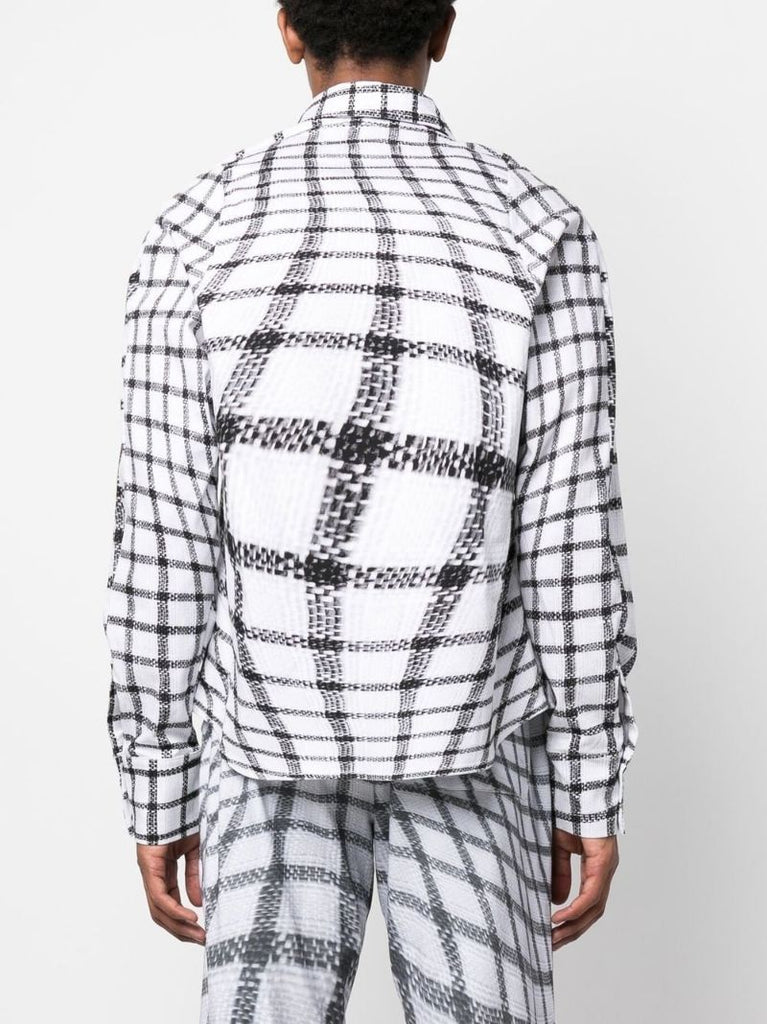 White Rowdy Grid Print Shirt