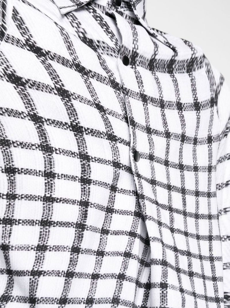 White Rowdy Grid Print Shirt