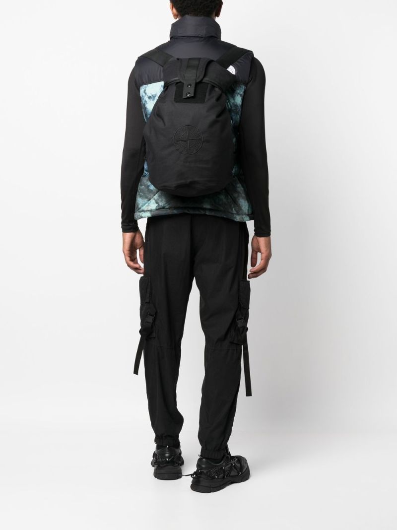 Black Logo-embroidered Backpack