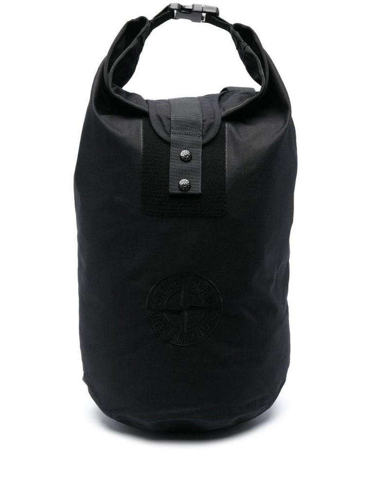 Black Logo-embroidered Backpack
