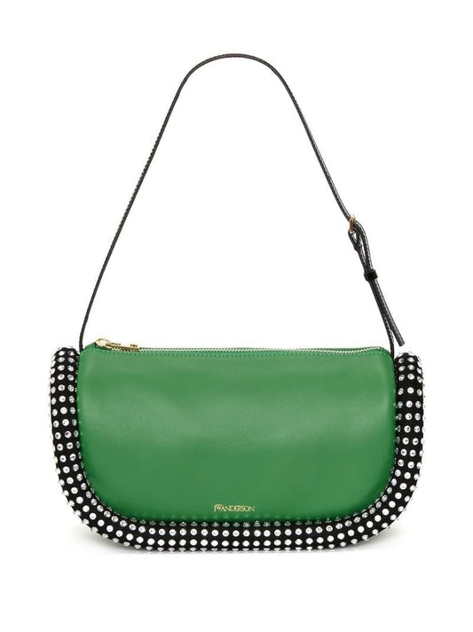 Green Bumper-15 Crystal-embellished Shoulder Bag