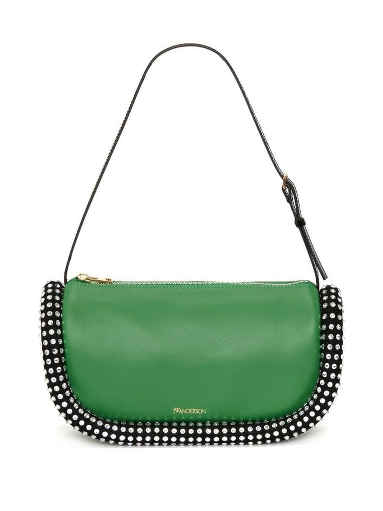 Green Bumper-15 Crystal-embellished Shoulder Bag
