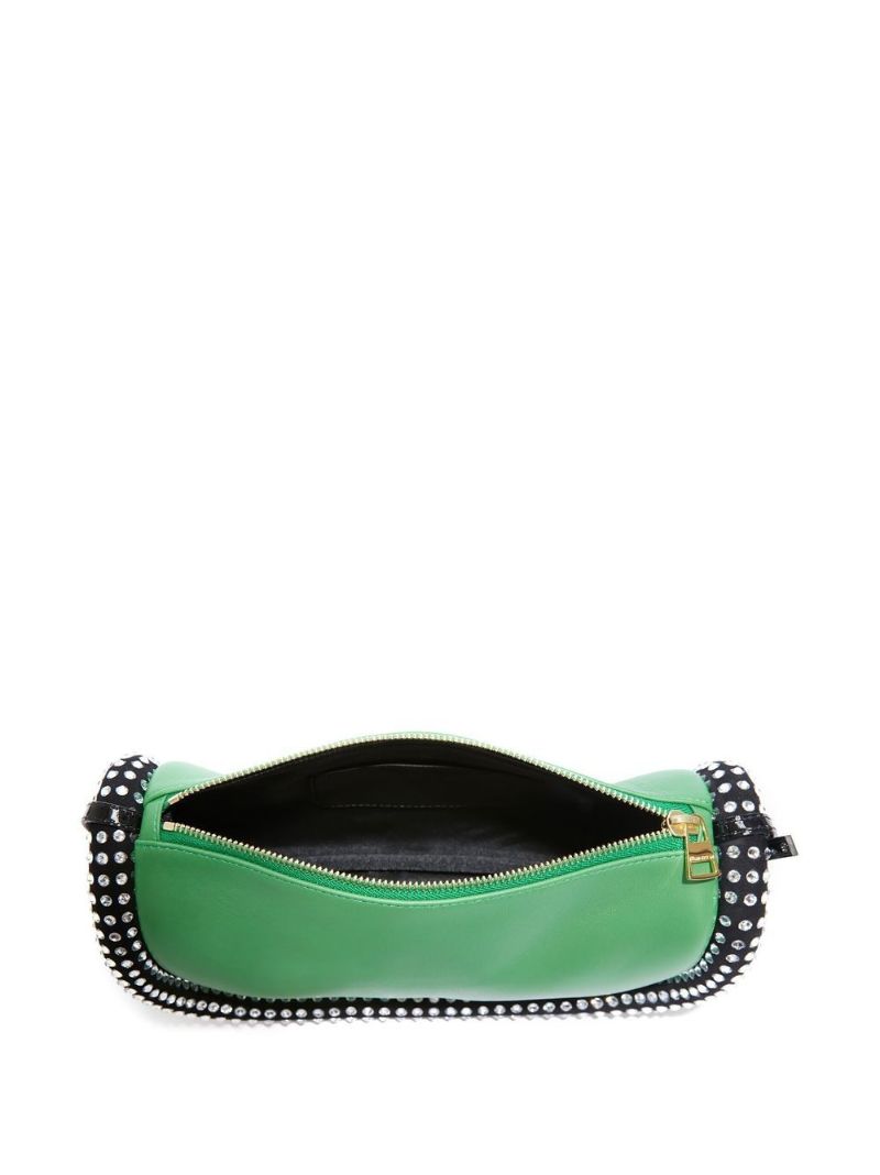 Green Bumper-15 Crystal-embellished Shoulder Bag
