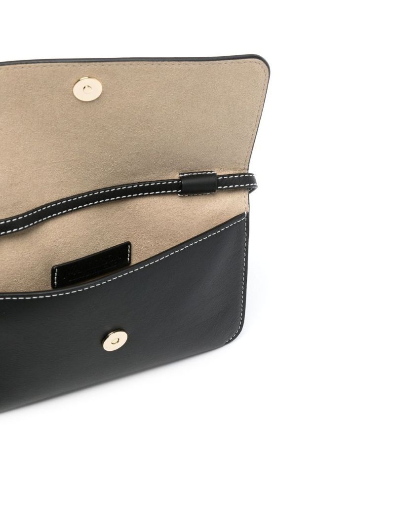 Black Leather Chain Phone Bag