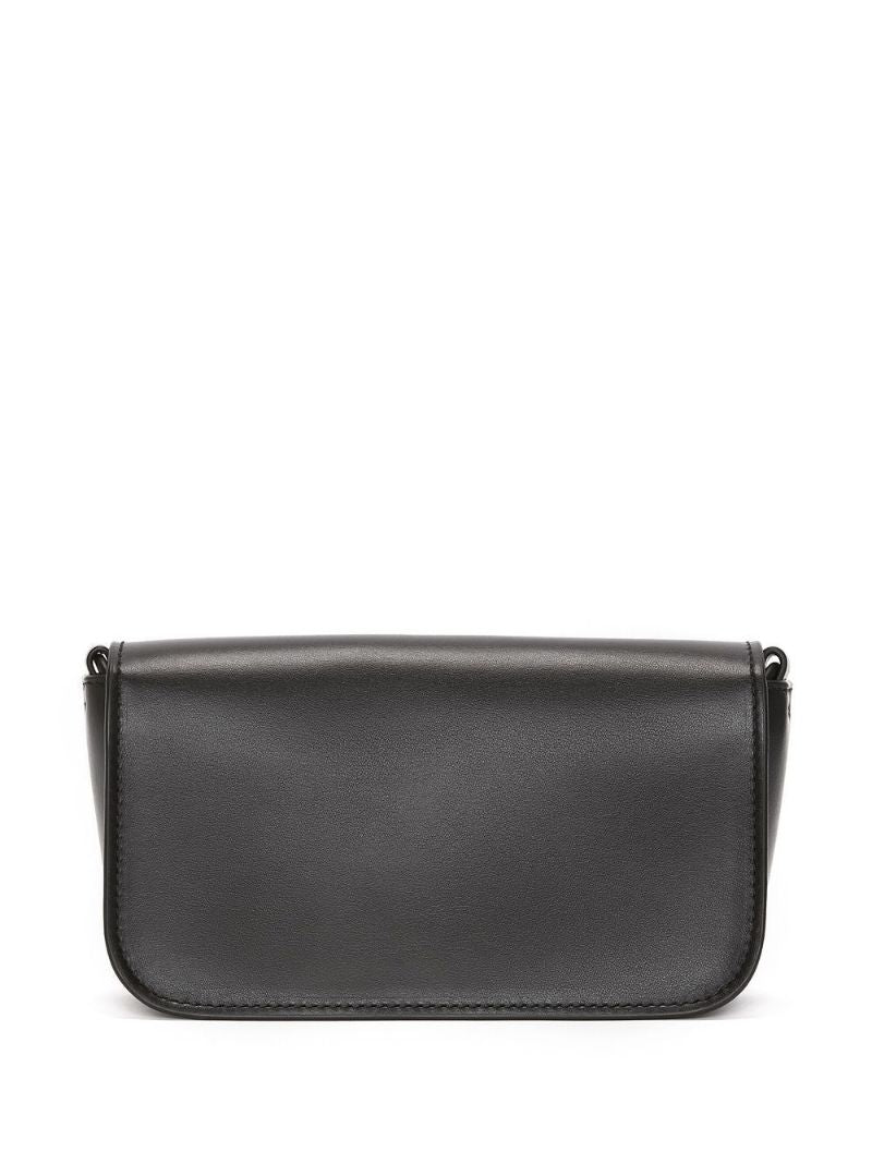 Black Anchor Chain Leather Shoulder Bag