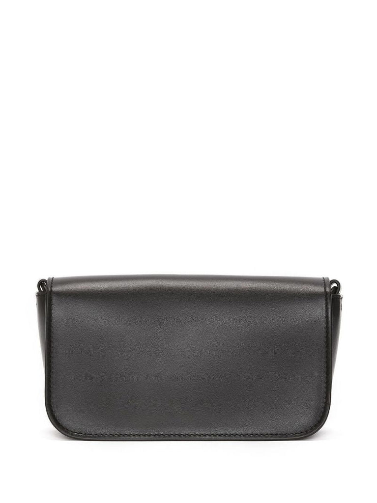Black Anchor Chain Leather Shoulder Bag