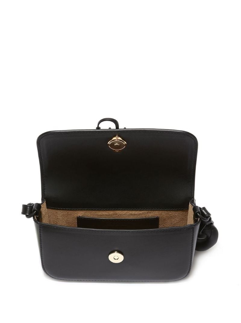 Black Anchor Chain Leather Shoulder Bag