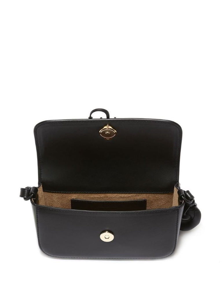 Black Anchor Chain Leather Shoulder Bag