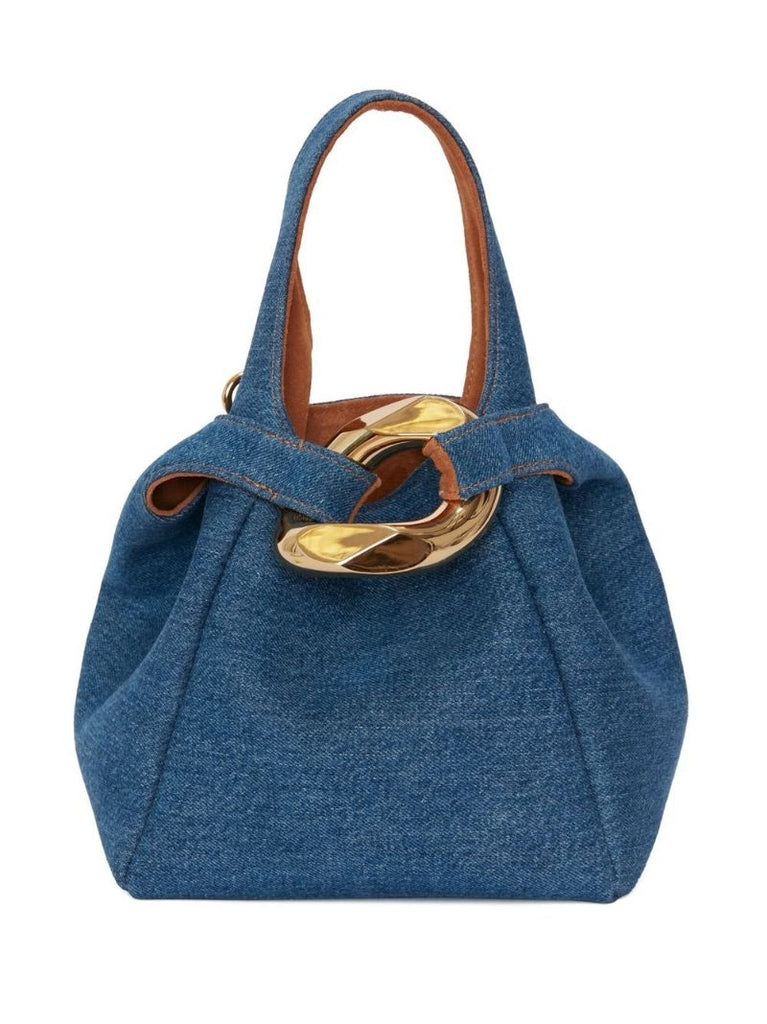 Blue Chain Link Reversible Cross Body Bag