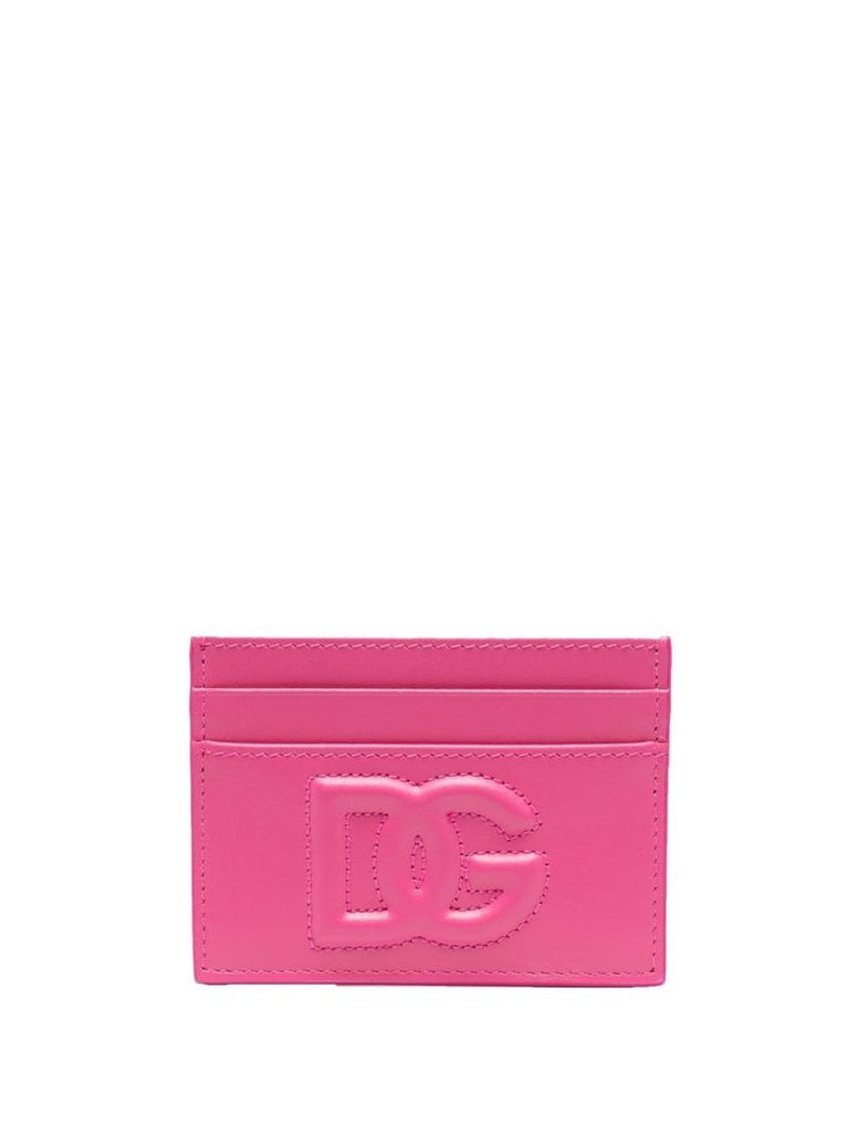 Pink Logo Leather Card Holder