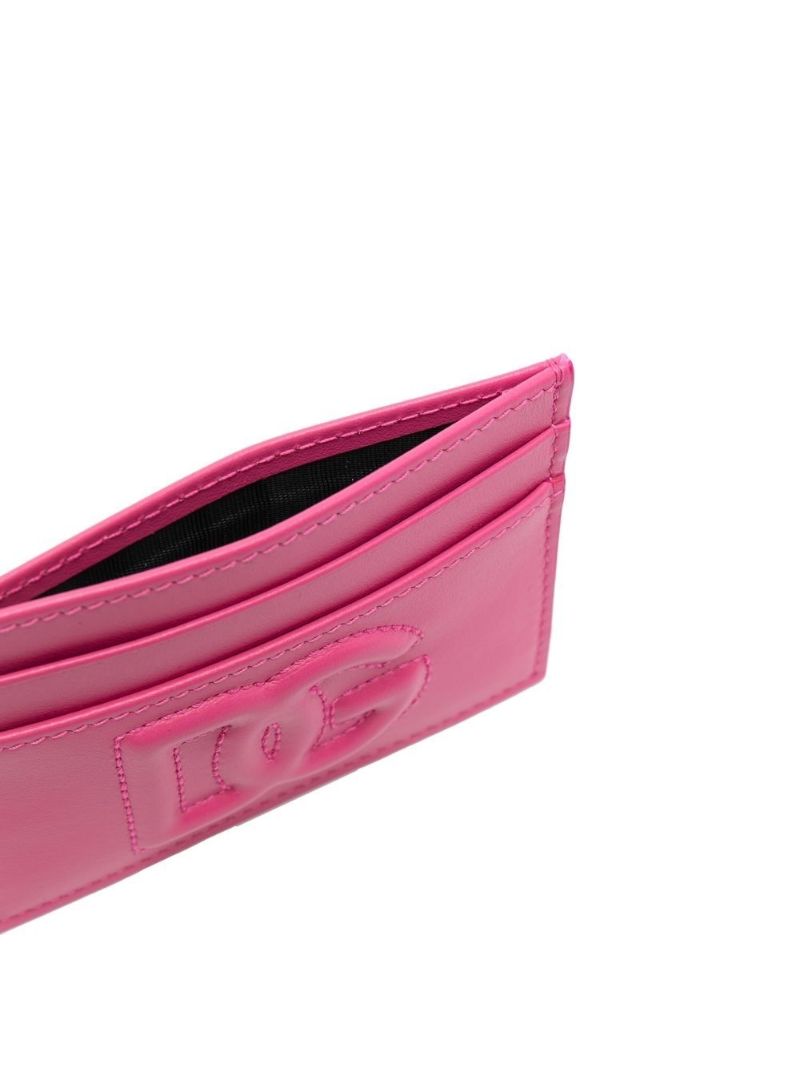 Pink Logo Leather Card Holder