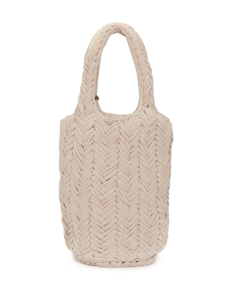 Neutral Apple Crochet Tote Bag
