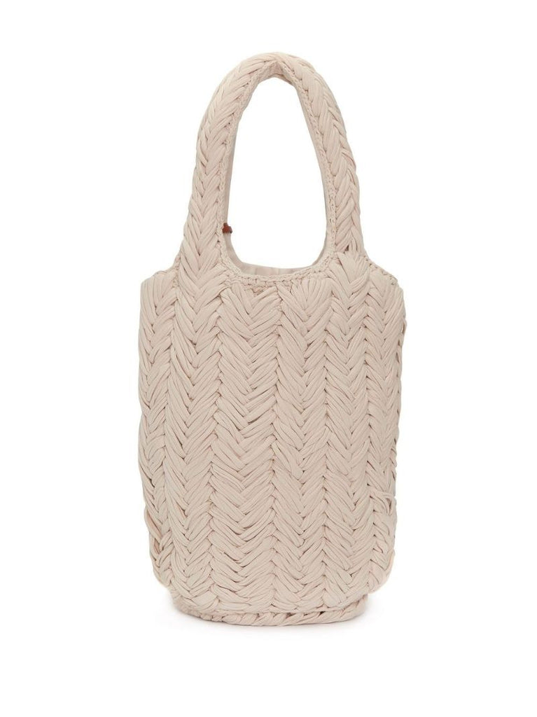 Neutral Apple Crochet Tote Bag