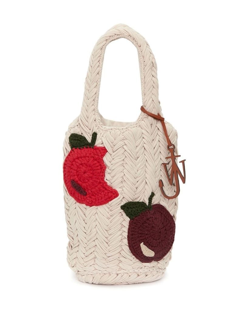 Neutral Apple Crochet Tote Bag