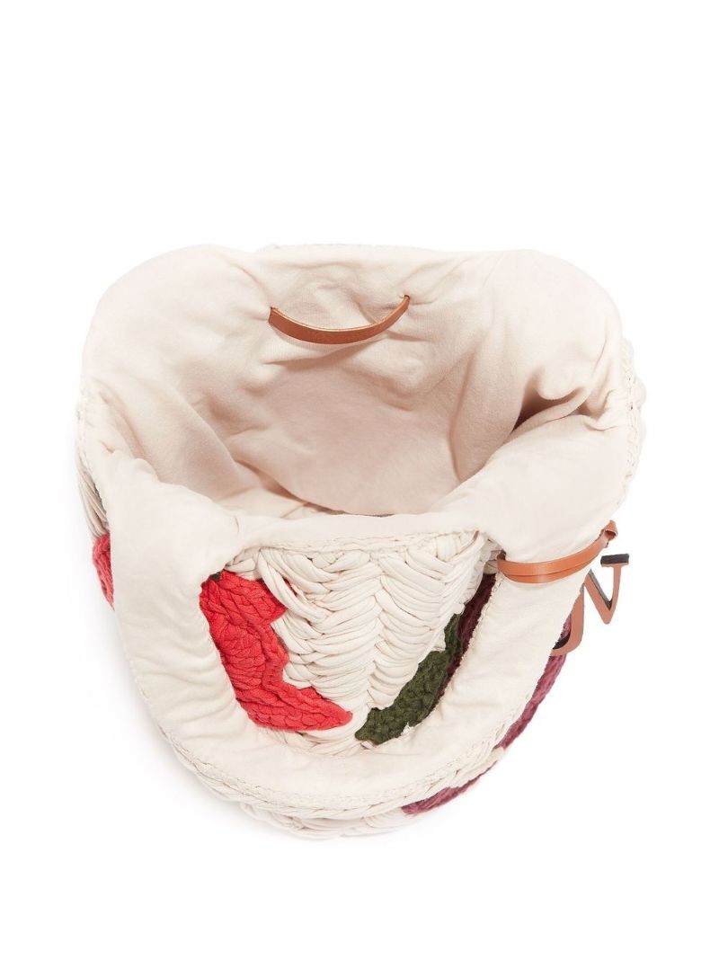 Neutral Apple Crochet Tote Bag