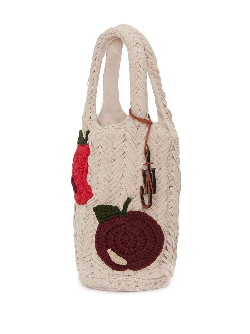 Neutral Apple Crochet Tote Bag
