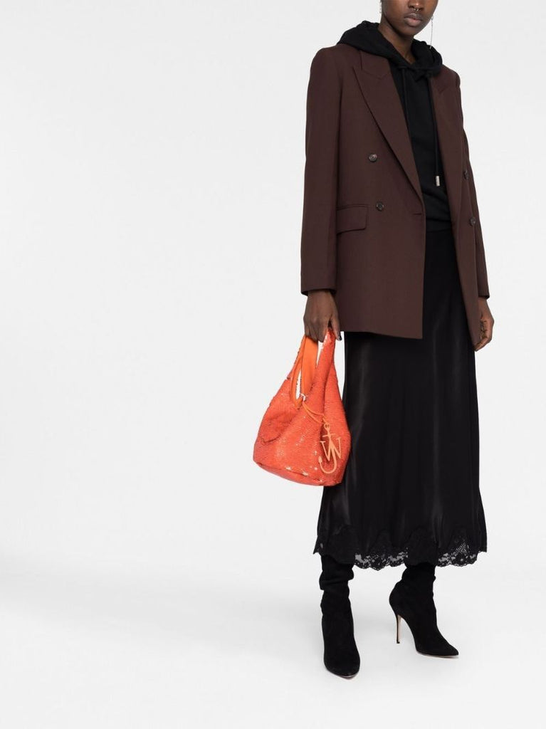 Orange Sequin-embellished Mini Bag