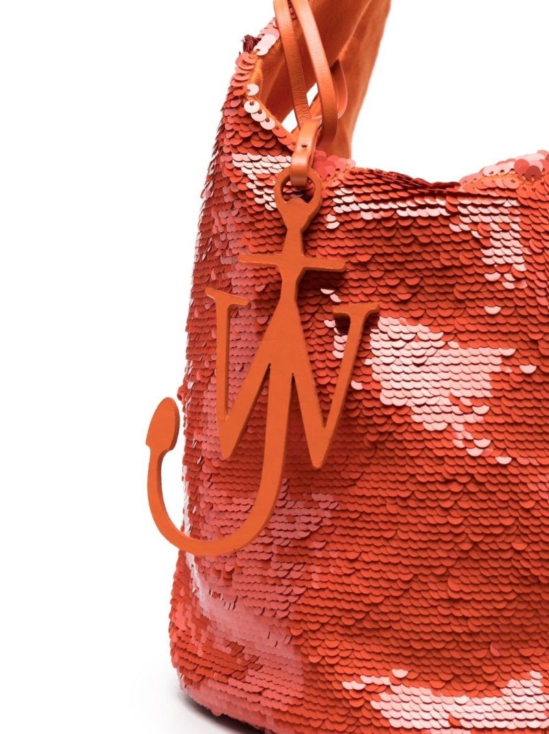 Orange Sequin-embellished Mini Bag