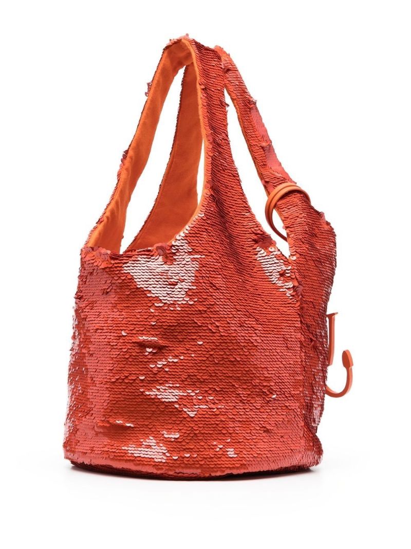 Orange Sequin-embellished Mini Bag