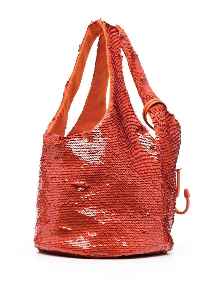 Orange Sequin-embellished Mini Bag