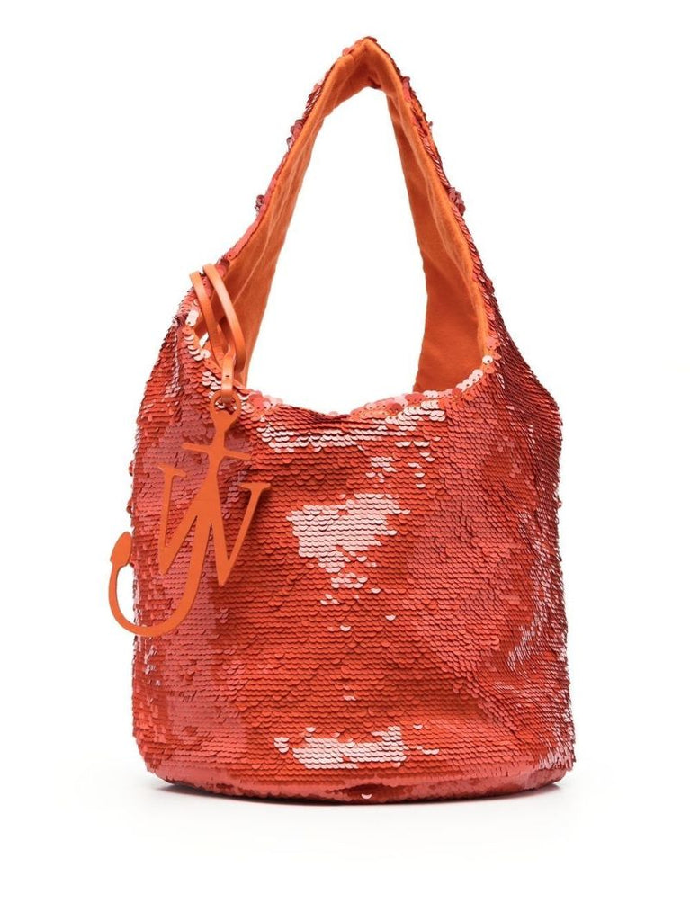 Orange Sequin-embellished Mini Bag