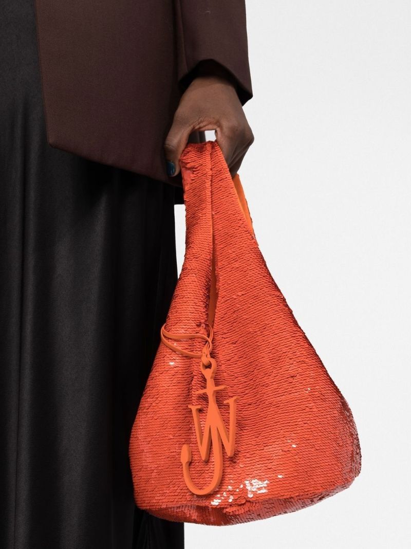 Orange Sequin-embellished Mini Bag