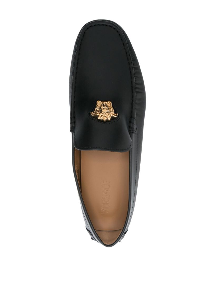 Black Medusa Head Plaque Loafers