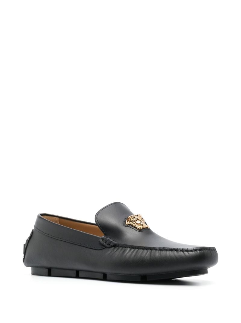 Black Medusa Head Plaque Loafers