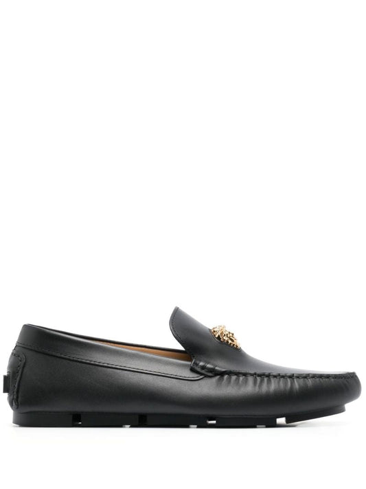 Black Medusa Head Plaque Loafers