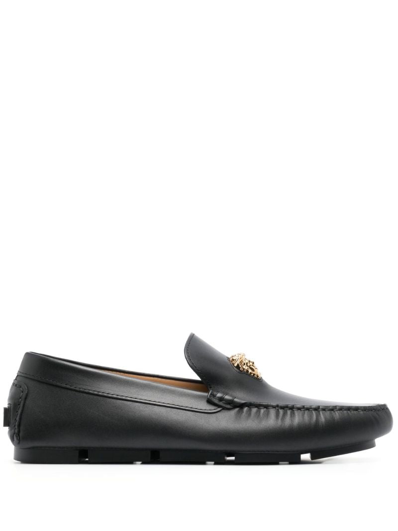 Black Medusa Head Plaque Loafers