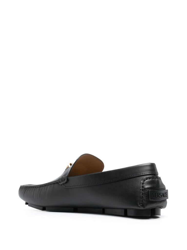 Black Medusa Head Plaque Loafers