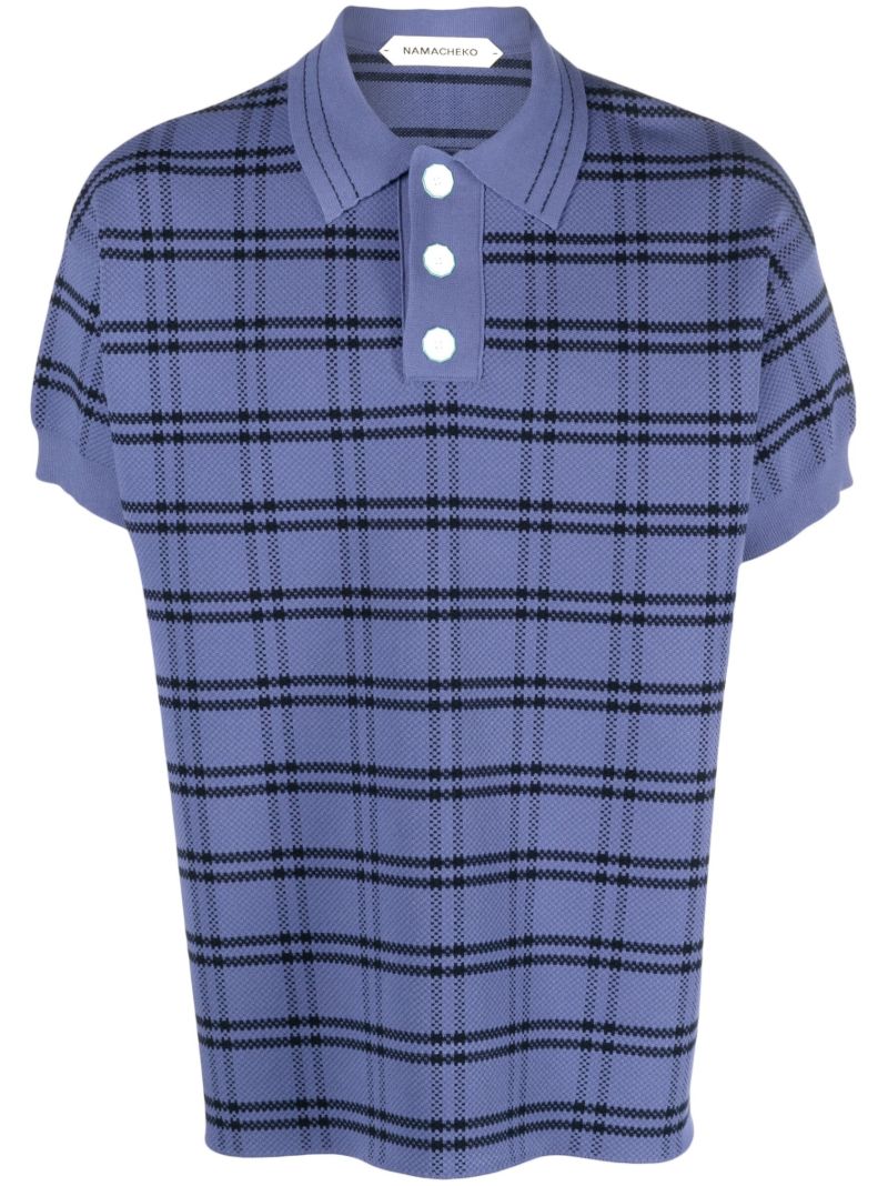 Blue Trifa Check Polo Shirt