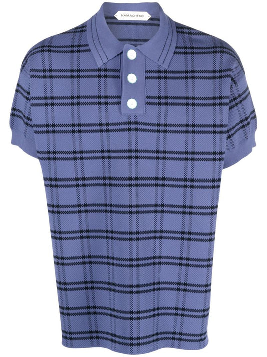 Blue Trifa Check Polo Shirt