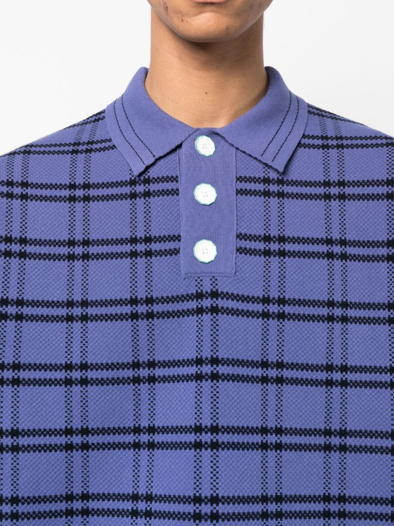 Blue Trifa Check Polo Shirt