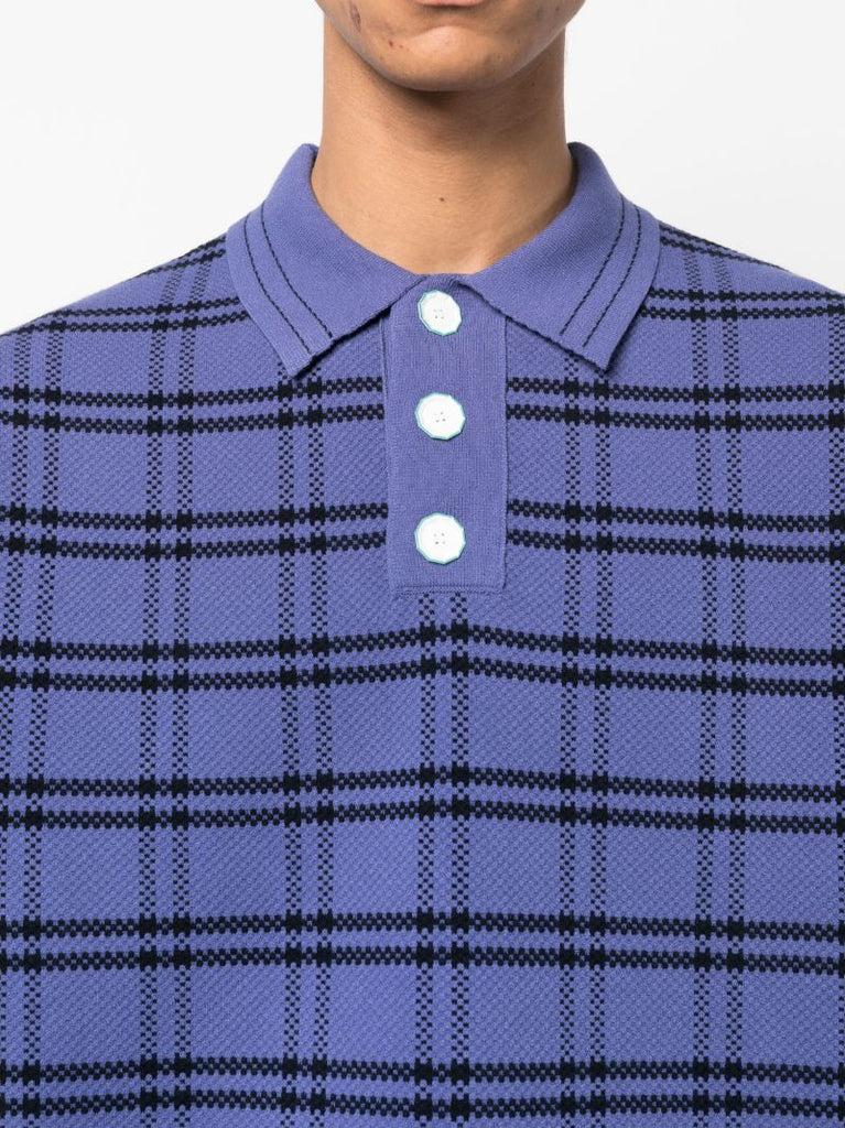 Blue Trifa Check Polo Shirt