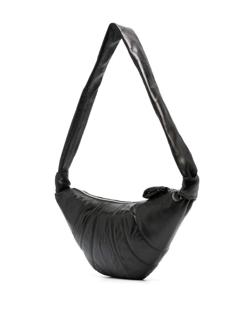Black Croissant Leather Shoulder Bag