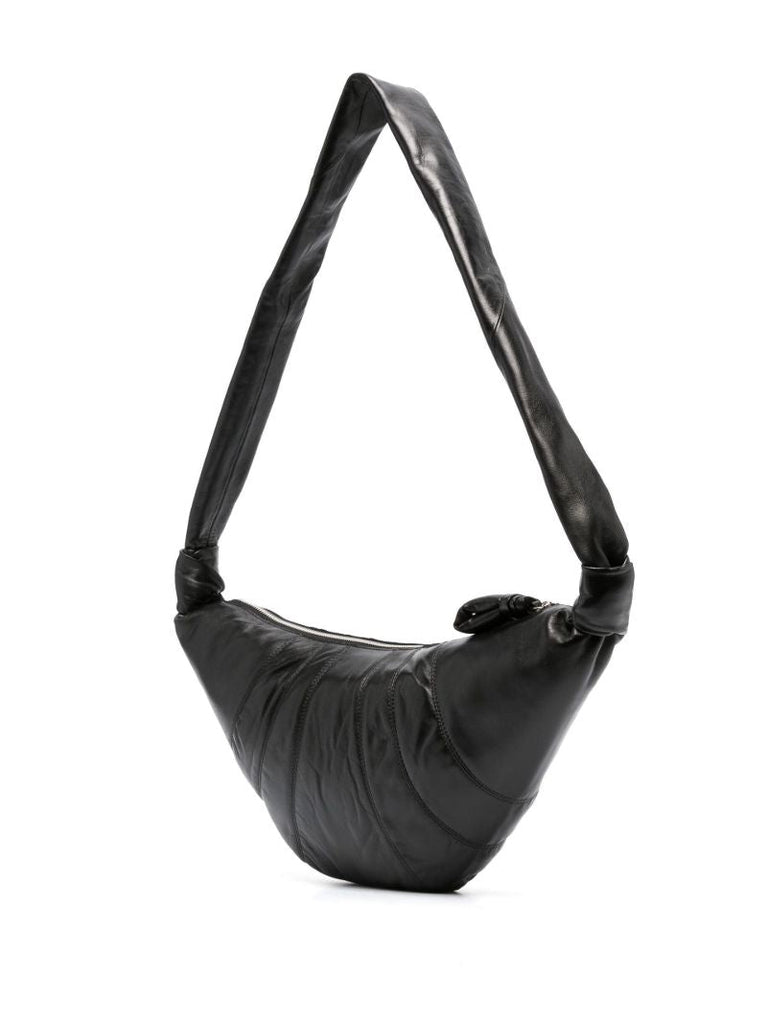 Black Croissant Leather Shoulder Bag