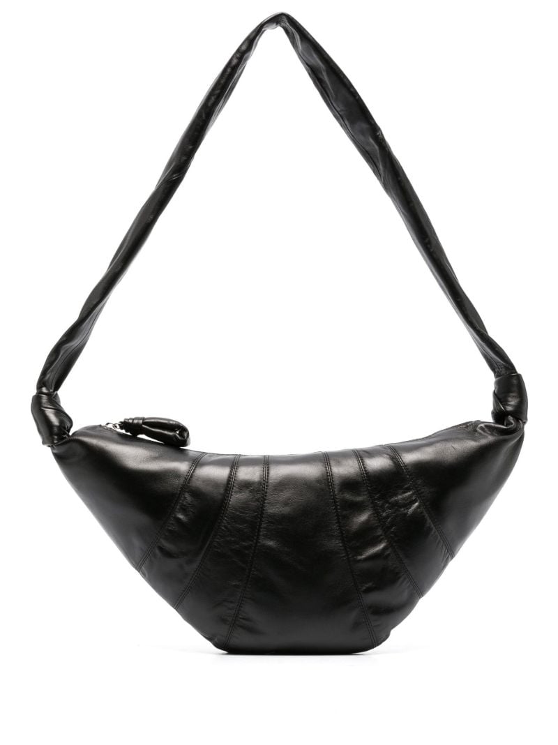 Black Croissant Leather Shoulder Bag