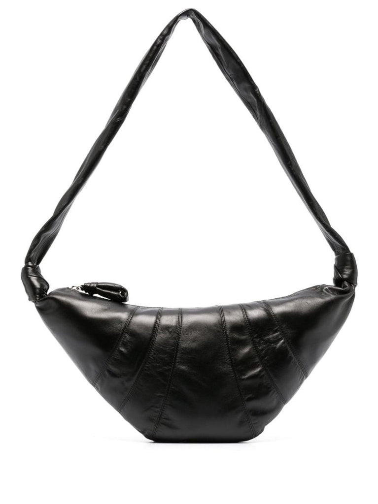 Black Croissant Leather Shoulder Bag