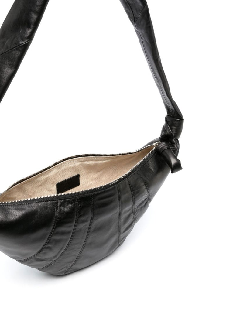 Black Croissant Leather Shoulder Bag