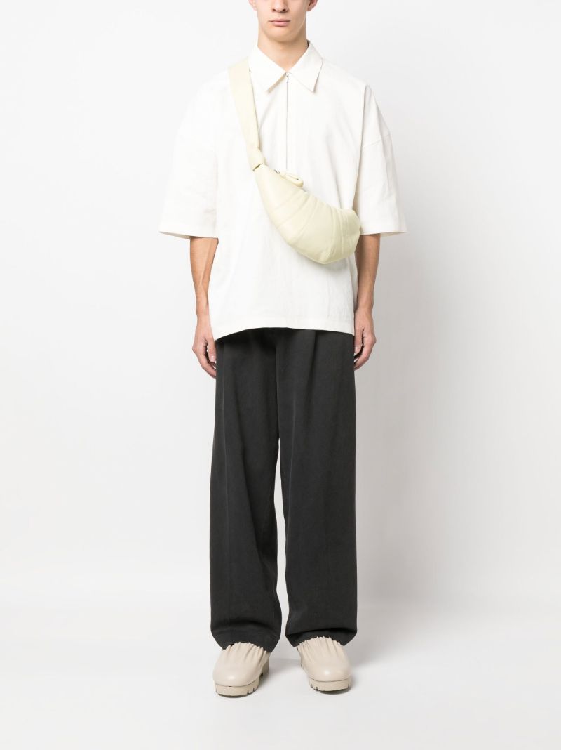 Yellow Croissant Small Leather Shoulder Bag