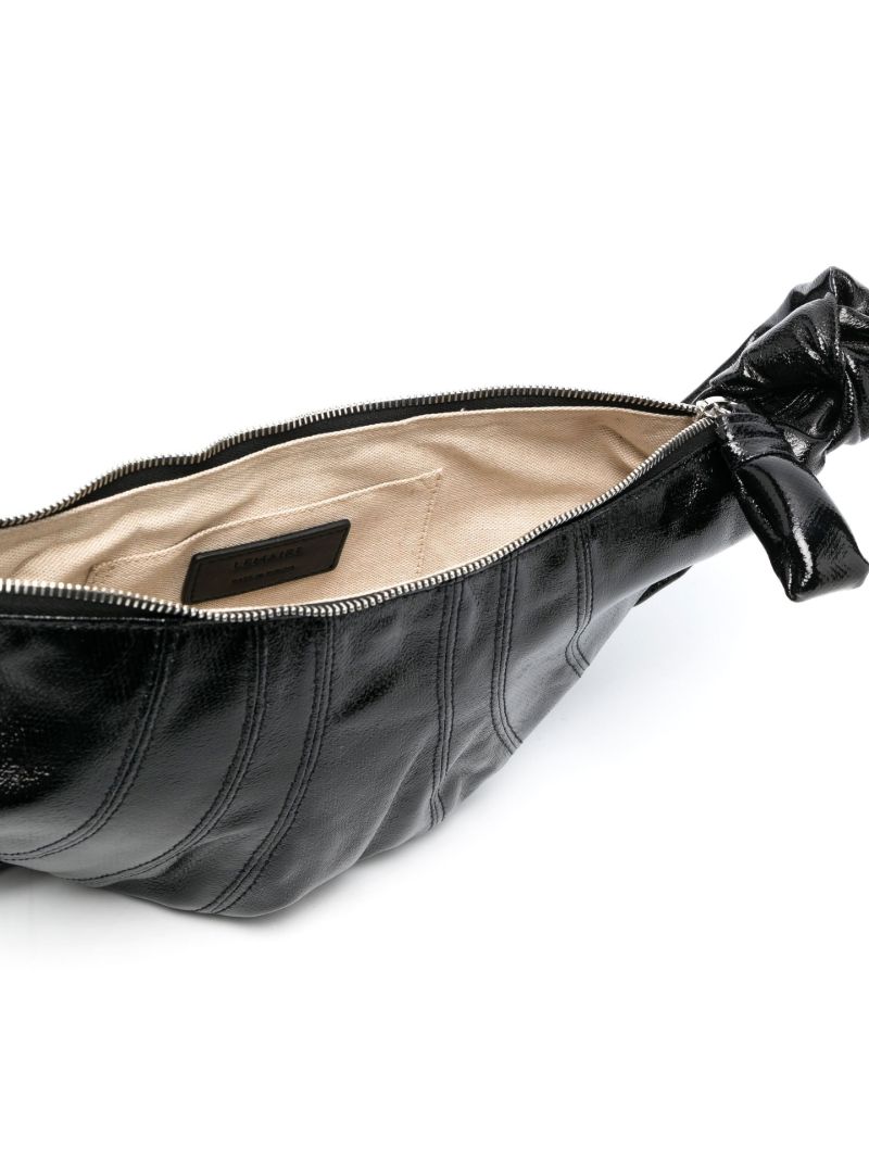 Black Coated Croissant Belt Bag