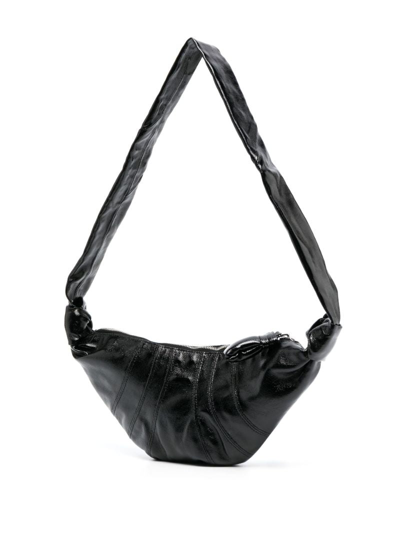 Black Coated Croissant Belt Bag