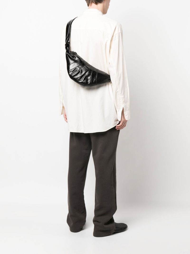 Black Coated Croissant Belt Bag