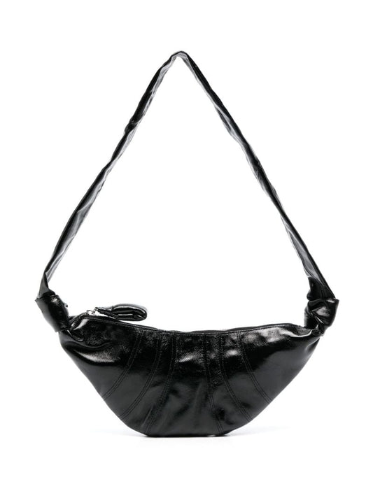 Black Coated Croissant Belt Bag