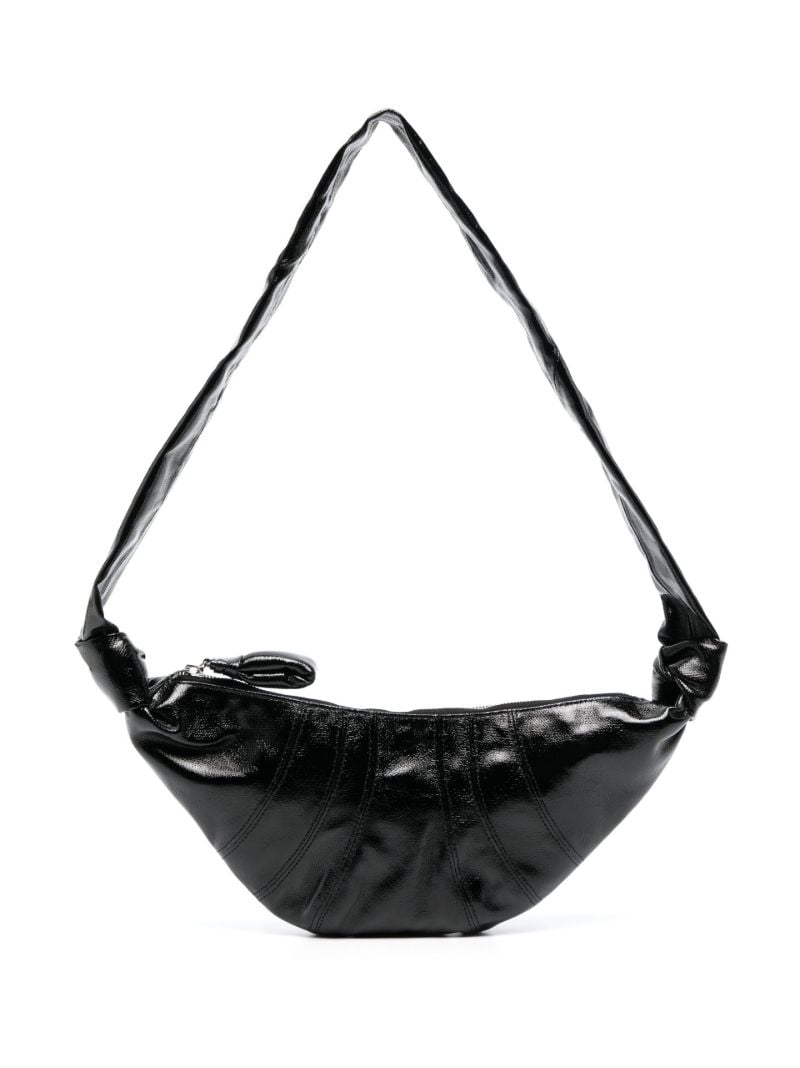 Black Coated Croissant Belt Bag