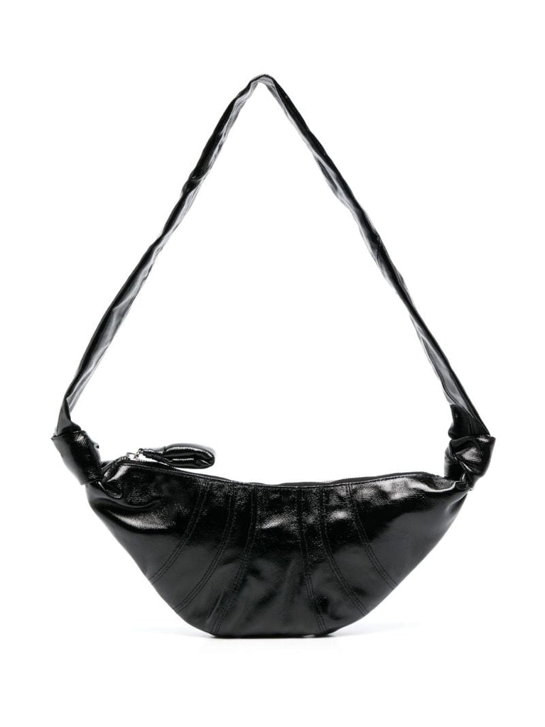Black Coated Croissant Belt Bag