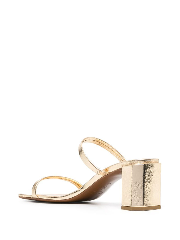 Gold Tanya 67 Metallic Leather Sandals