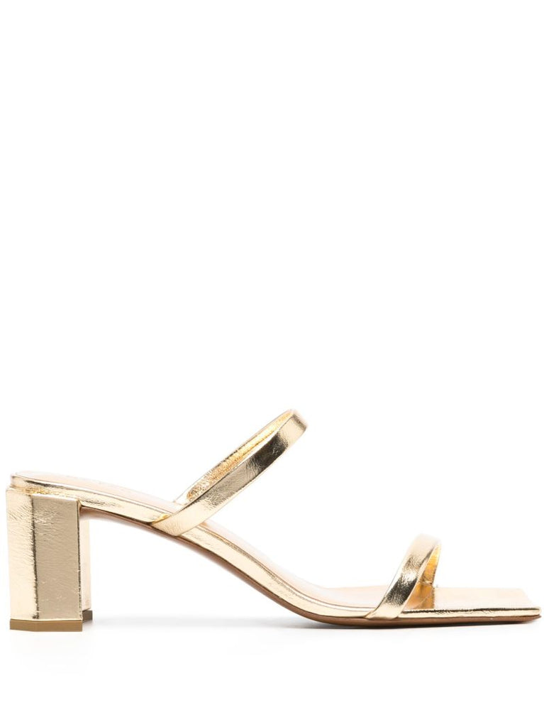 Gold Tanya 67 Metallic Leather Sandals