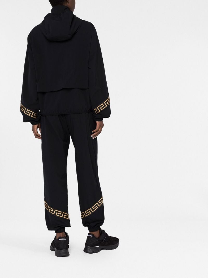 Black Greca Print Track Jacket